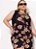 Jardineira Floral Preto Em Malha Plus Size - Imagem 3