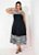 Vestido Preto E Zebra Com Alças Largas Plus Size - Imagem 1