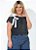 Blusa Poá Preta Com Decote Assimétrico Plus Size - Imagem 3