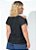 Blusa Poá Preta Com Decote Assimétrico Plus Size - Imagem 2