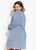 Vestido Xadrez Vichy Azul Com Mangas Plus Size - Imagem 2