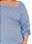 Vestido Xadrez Vichy Azul Com Mangas Plus Size - Imagem 3
