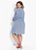 Vestido Xadrez Vichy Azul Com Mangas Plus Size - Imagem 5