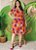 Vestido Floral Vibrante Laranja Transpassado Plus - Imagem 1