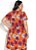 Vestido Floral Vibrante Laranja Transpassado Plus - Imagem 2