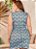 Vestido Floral Azulejo Azul Em Jersey Acetinado Plus - Imagem 2