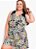 Macacão Floral Geométrico Em Malha Plus Size - Imagem 4