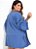Kimono Azul Em Moletinho Rajado Plus Size - Imagem 2