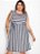 Vestido Listrado Preto E Branco Em Malha Plus Size - Imagem 1