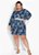 Vestido Floral Azul Com Mangas Longas Plus Size - Imagem 3