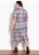 Vestido Xadrez Marrom Com Fenda Plus Size - Imagem 2