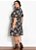 Vestido Floral Preto Mangas Bufantes Plus Size - Imagem 4