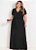Vestido Longo Preto Com Transpasse Plus Size - Imagem 1