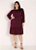 Vestido Bordô Com Franzido Plus Size - Imagem 1