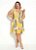 Vestido Folhas Amarelo Com Babado Plus Size - Imagem 4
