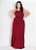 Vestido Plus Size Longo Bordô Com Babado - Imagem 1