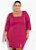 Vestido Fúcsia Com Decote Quadrado Plus Size - Imagem 1