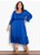 Vestido Azul Royal Com Babado Plus Size - Imagem 1