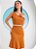 Vestido Evangélico Caramelo Em Malha - Imagem 1