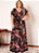 Vestido Longo Tropical Preto Com Amarrações - Imagem 6