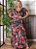 Vestido Longo Tropical Preto Com Amarrações - Imagem 7