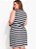 Vestido Listrado Preto E Branco Em Malha Plus Size - Imagem 2