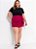 Short Saia Púrpura Em Malha Plus Size - Imagem 3