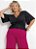 Blusa Preta Com Faixa Gratis Plus Size - Imagem 1