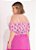 Blusa Floral Rosa Com Franzido Plus Size - Imagem 2