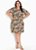 Vestido Floral Bege Com Mangas Plus Size - Imagem 3