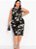 Vestido Floral Preto Em Malha De Viscose - Imagem 1