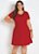 Vestido Evasê Vermelho Plus Size - Imagem 1