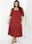 Vestido Vermelho Com Franzido Plus Size - Imagem 1