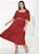 Vestido Vermelho Com Franzido Plus Size - Imagem 3