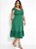 Vestido Midi Verde Com Franzidos Plus Size - Imagem 1