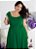 Vestido Midi Verde Com Franzidos Plus Size - Imagem 4