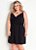 Vestido Preto Transpassado com Alças Plus Size - Imagem 1