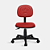 Cadeira Secretaria Estrela Giratória Universal Vermelha - Imagem 2