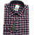 Camisa de flanela xadrez bordo manga longa de algodão - Imagem 2