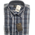 Camisa de flanela xadrez azul marinho manga longa de algodão - Imagem 4