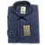 Camisa de flanela azul marinho manga longa de algodão - Imagem 4