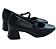 Scarpin Preto Mary Jane Salto Bloco Couro Usaflex AH0610005 - Imagem 3