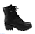 Bota Coturno Fem Bottero Couro Burnish Preto 349111-8 - Imagem 1