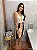Vestido feminino areia com botões - Imagem 1