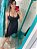 Vestido Mullet De Lurex Preto Feminino Curto Moda Instagram - Imagem 5