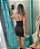 Vestido Tubinho Colado Curto Preto E Dourado Frente Abertura - Imagem 2