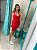 Vestido Feminina Curto De Alcinha Canelado Moda Vermelho - Imagem 3