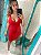 Vestido Feminina Curto De Alcinha Canelado Moda Vermelho - Imagem 4