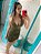 Vestido Feminino Curto Alça Com Brilho Lurex Dourado - Imagem 5