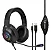 HEADSET GAMER ONISTEK ON-FN636 COM FIO PRETO COM LED RAINBOW P3 + 2 P2 - Imagem 1